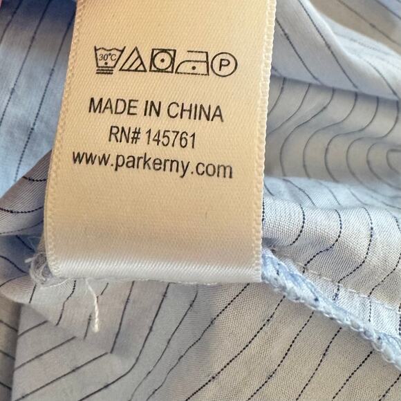 Parker Pinstripe Knotted Tie-Front Crop Top XS - Picture 8 of 12